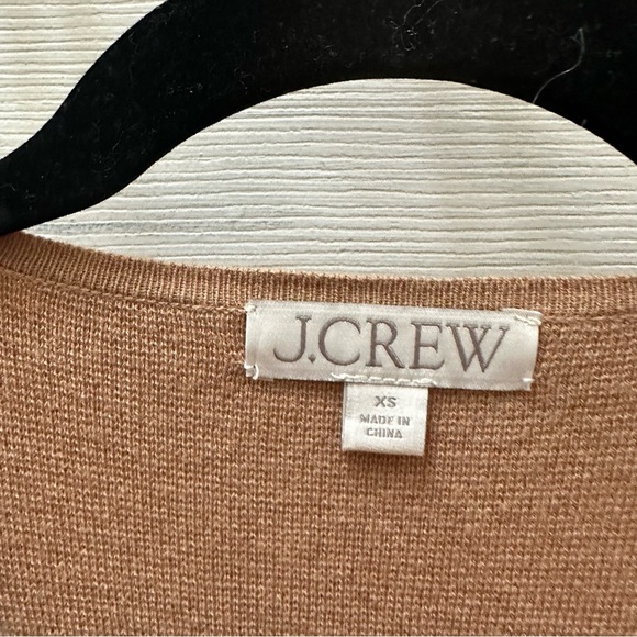 J Crew Giselle V neck sweater blazer tan camel gold buttons XS - Picture 3 of 10
